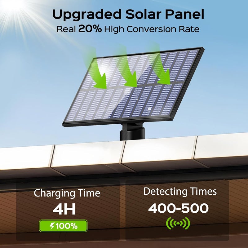 Adiding Solar Outdoor Lights, 2800LM LED Flood Lights with 16.4 Ft Cable, Remote Control Solar Motion Sensor Lights with 3 Modes, Solar Powered Security Lights for Outside Patio, Yard, Garage, 1 Pack - Image 2